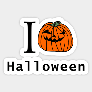 I Pumpkin Face Horror Love Halloween Sticker